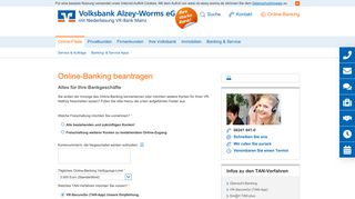 
                            4. Online-Banking beantragen Volksbank Alzey-Worms