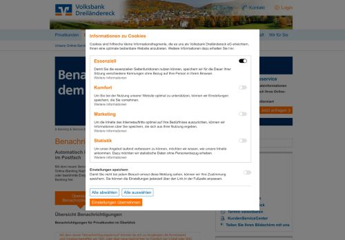 
                            3. Online-Banking Benachrichtigung - Volksbank Dreiländereck