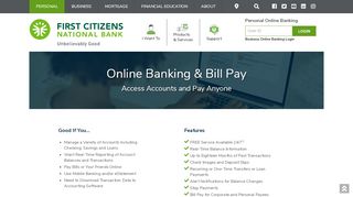 
                            11. Online Banking & Bill Pay - First Citizens Bank