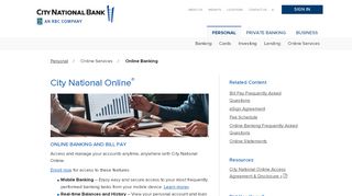 
                            10. Online Banking - City National Bank