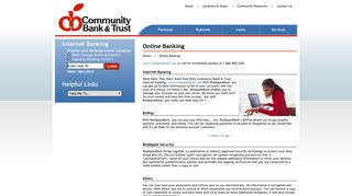 
                            6. Online Banking - Community Bank & Trust
