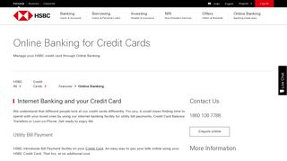 
                            7. Online Banking | Credit Card Features - HSBC IN