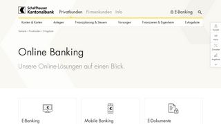 
                            13. Online Banking | E- und Mobile Banking | Schaffhauser Kantonalbank