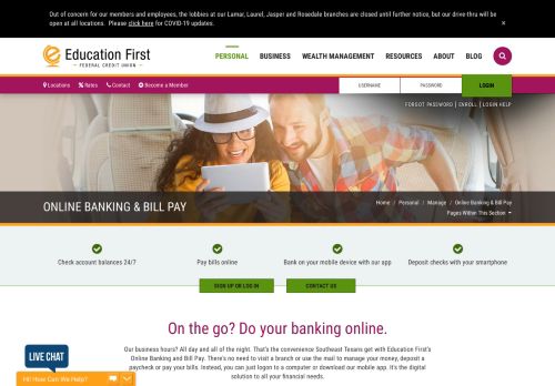 
                            7. Online Banking - Education First Federal Credit Union