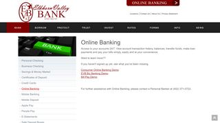 
                            5. Online Banking | Elkhorn Valley Bank and Trust