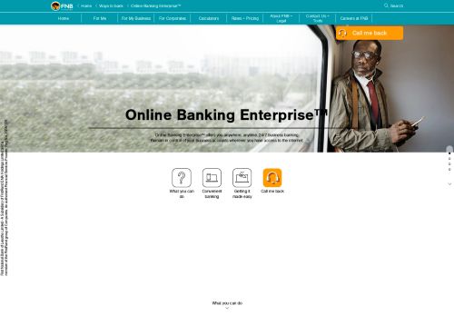 
                            6. Online Banking Enterprise - Ways to bank - FNB