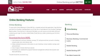 
                            11. Online Banking Features | Southern Heritage Bank