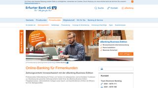 
                            3. Online-Banking Firmenkunden - Erfurter Bank eG