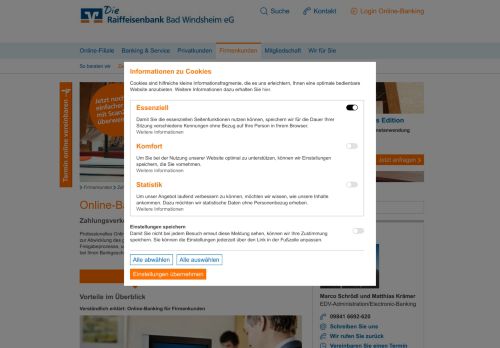 
                            8. Online-Banking Firmenkunden - Raiffeisenbank Bad Windsheim eG