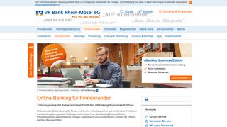 
                            8. Online-Banking Firmenkunden - VR Bank Rhein Mosel