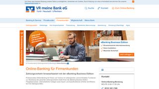 
                            2. Online-Banking Firmenkunden - VR meine Bank eG
