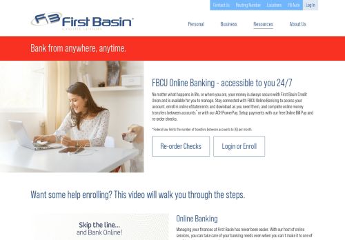 
                            2. Online Banking - First Basin Credit Union