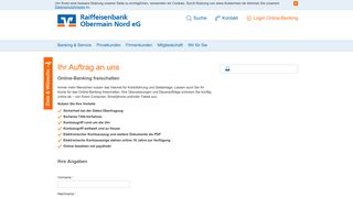 
                            10. Online-Banking freischalten - Raiffeisenbank Obermain Nord eG