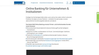 
                            5. Online Banking für Unternehmen & Institutionen | NEUE AARGAUER ...