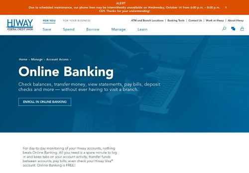 
                            3. Online Banking | Hiway Federal Credit Union