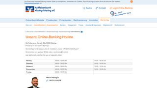 
                            2. Online-Banking Hotline - Raiffeisenbank Kissing-Mering eG