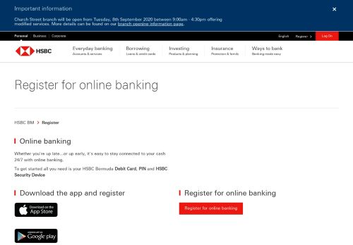 
                            2. Online Banking - HSBC Bermuda