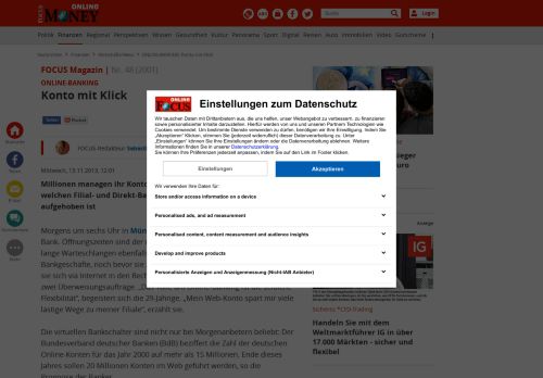 
                            11. ONLINE-BANKING: Konto mit Klick - FOCUS Online