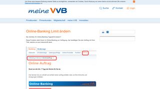 
                            10. Online-Banking Limit ändern - meine VVB