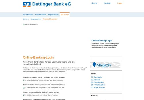 
                            2. Online-Banking-Login - Dettinger Bank eG