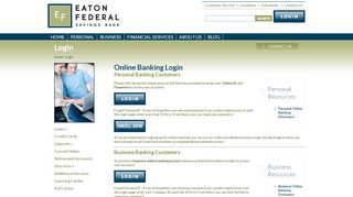 
                            13. Online Banking Login - Eaton Federal Savings Bank