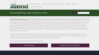 
                            10. Online Banking Login History Screen - Xtend