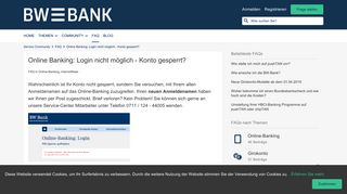 
                            1. Online Banking: Login nicht möglich - Konto gesperrt? | BW-Bank ...