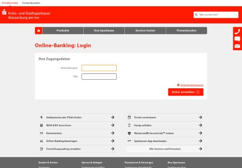 
                            2. Online-Banking: Login - Sparkasse Wasserburg