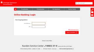 
                            2. Online-Banking: Login - Vereinigte Sparkassen Gunzenhausen