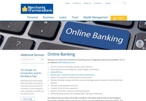 
                            6. Online Banking - Merchants & Farmers Bank of Dumas