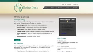 
                            2. Online Banking - Metro Bank