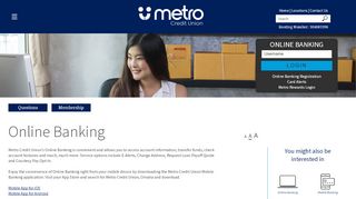 
                            9. Online Banking - Metro Credit Union
