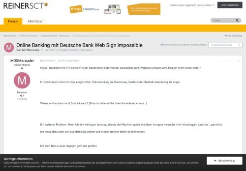 
                            13. Online Banking mit Deutsche Bank Web Sign impossible - cyberJack ...