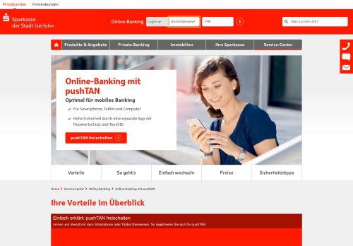 
                            8. Online-Banking mit pushTAN | Sparkasse Iserlohn