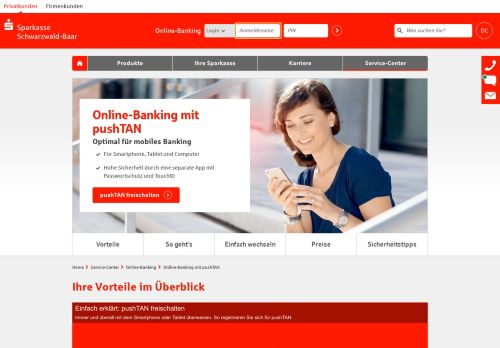 
                            9. Online-Banking mit pushTAN | Sparkasse Schwarzwald-Baar