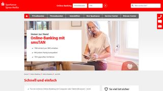 
                            10. Online-Banking mit smsTAN - Immer zur Hand - Sparkasse Spree-Neiße