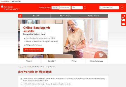 
                            6. Online-Banking mit smsTAN | Sparkasse Staufen-Breisach