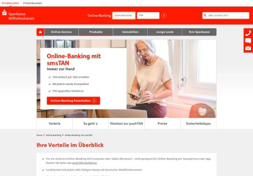 
                            5. Online-Banking mit smsTAN | Sparkasse Wilhelmshaven