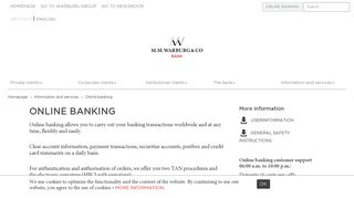
                            7. Online banking - MM Warburg