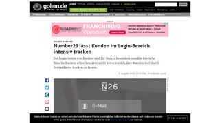 
                            9. Online-Banking: Number26 lässt Kunden im Login-Bereich intensiv ...