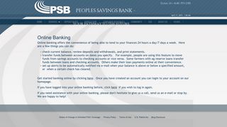 
                            8. Online Banking - Peoples Savings Bank | Elma, Iowa