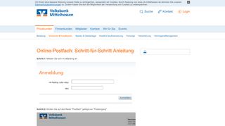 
                            6. Online-Banking Postfach - Volksbank Mittelhessen eG