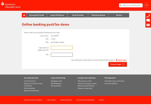 
                            12. Online banking pushTan demo - Sparkasse Oberpfalz Nord
