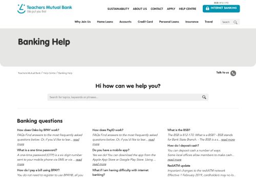 
                            2. Online banking | Teachers Mutual Bank