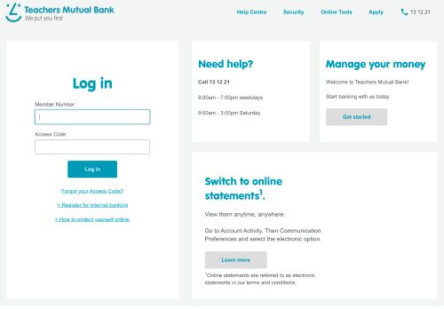 
                            1. Online Banking Website - Internet Banking - Teachers Mutual Bank