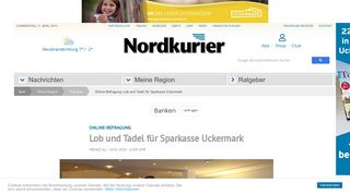 
                            12. Online-Befragung: Lob und Tadel für Sparkasse Uckermark - Nordkurier