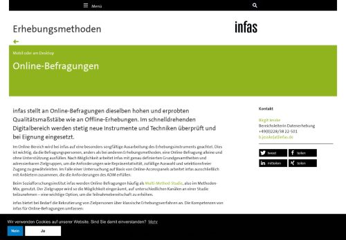 
                            7. Online-Befragungen - infas Institut für angewandte Sozialwissenschaft ...