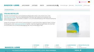 
                            3. Online Bestellen | Bausch + Lomb