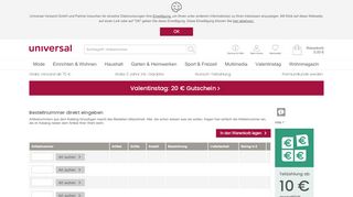 
                            13. Online Bestellformular | Bestellnummer direkt eingeben | Universal.at