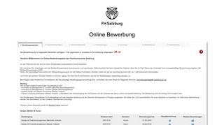 
                            10. Online Bewerbung - FH Salzburg